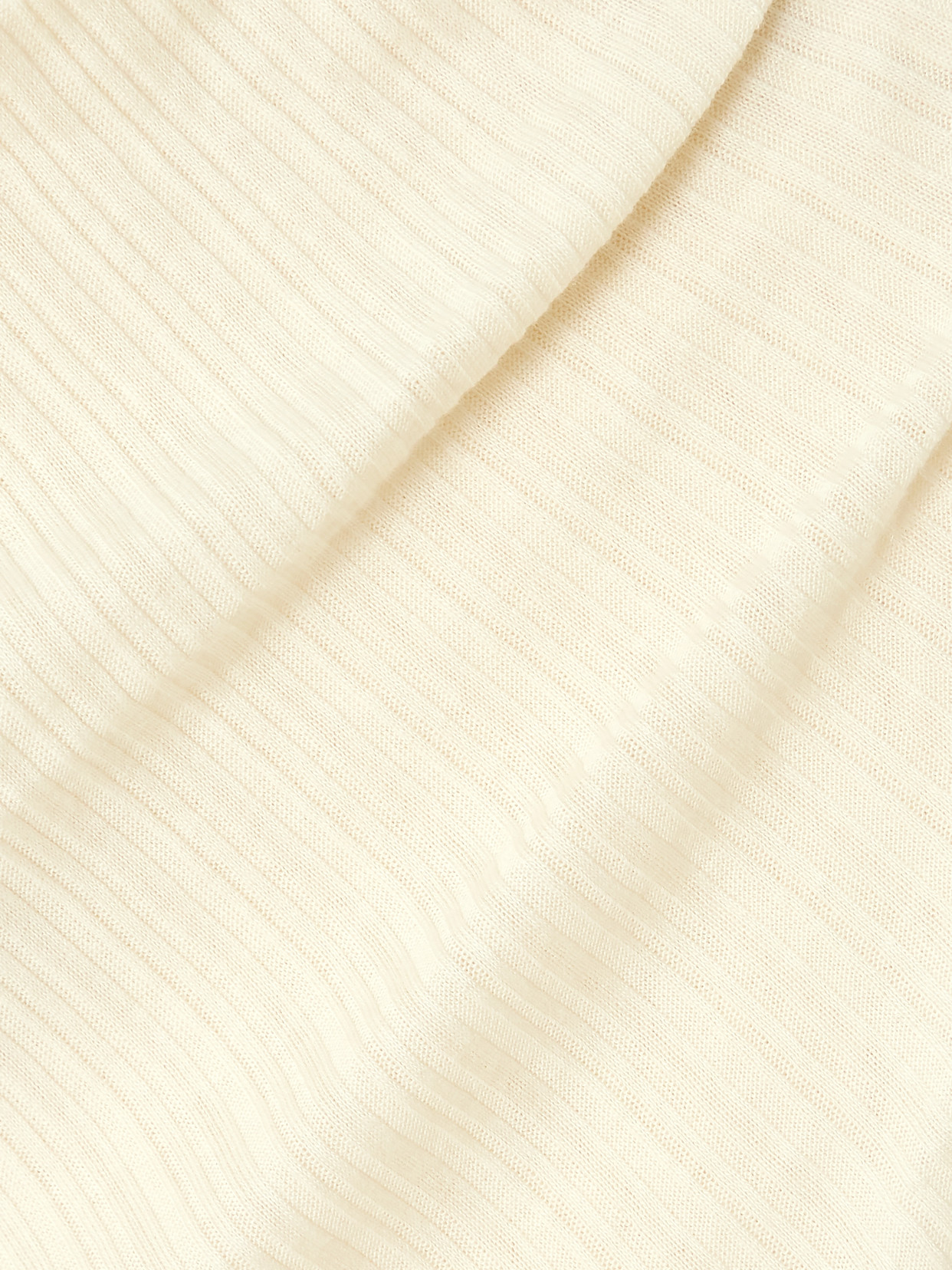 Rùadh - Toga Draped Ribbed Organic Cotton And Modal-Blend Top