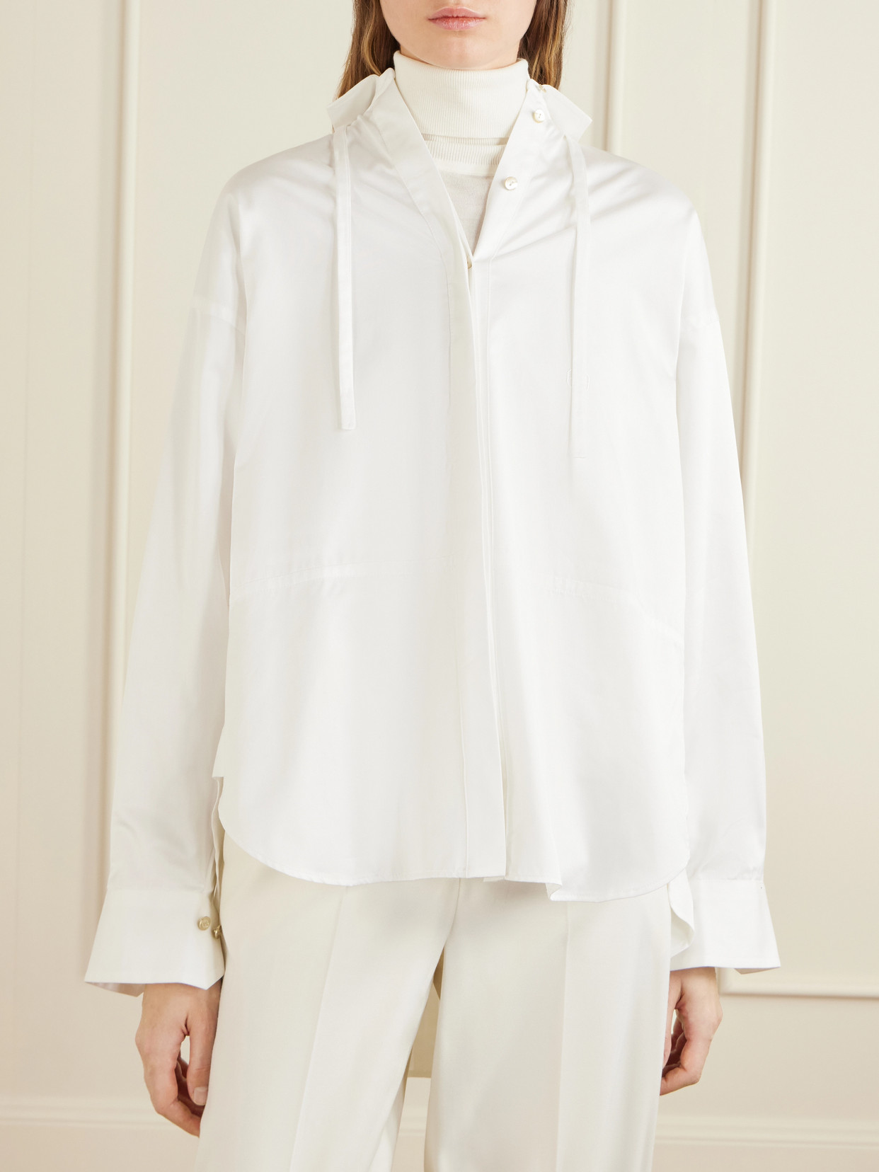 Rùadh - The Dune Tie-Detailed Cotton-Sateen Shirt