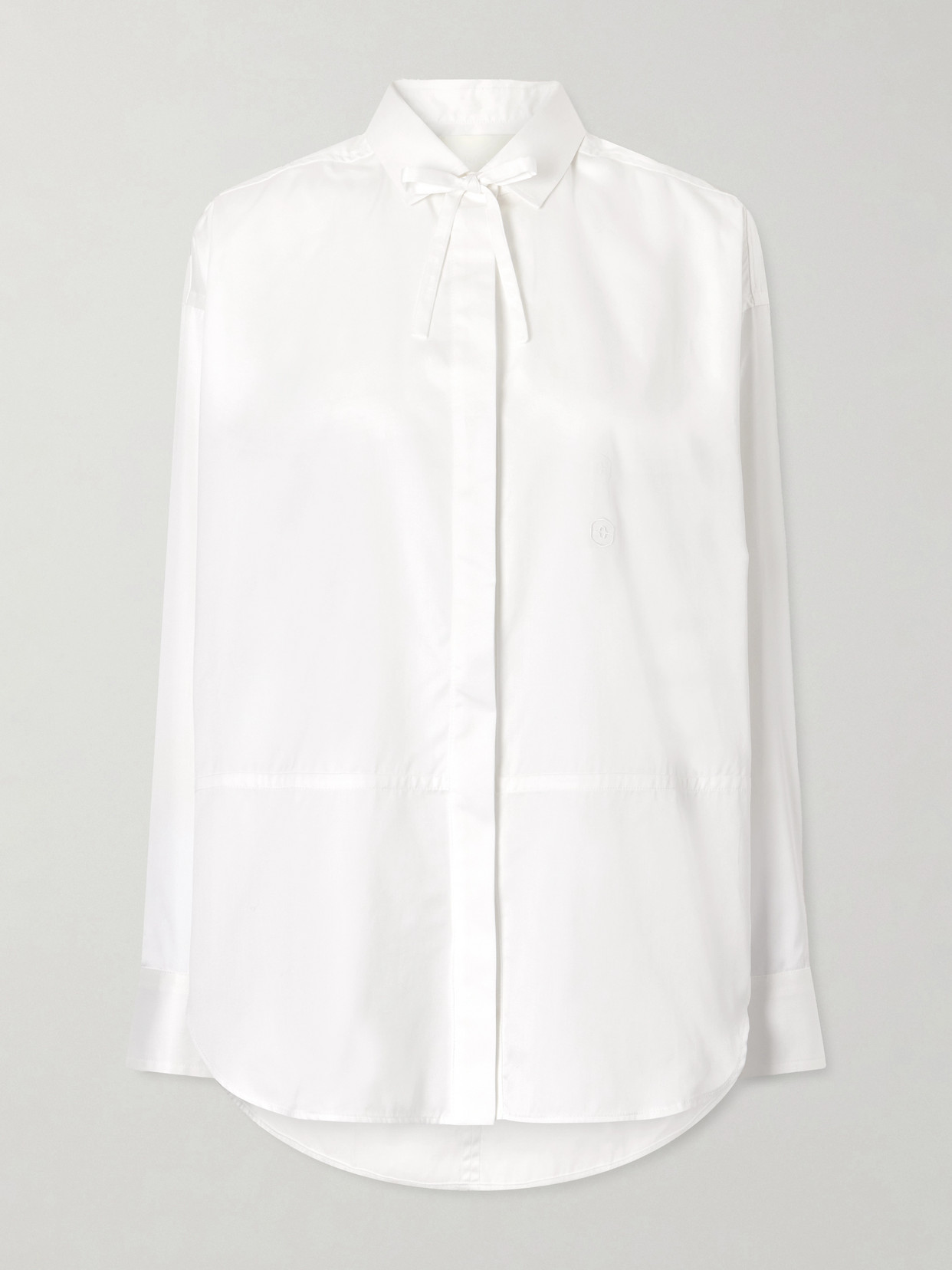 Rùadh The Dune Tie-detailed Cotton-sateen Shirt In White