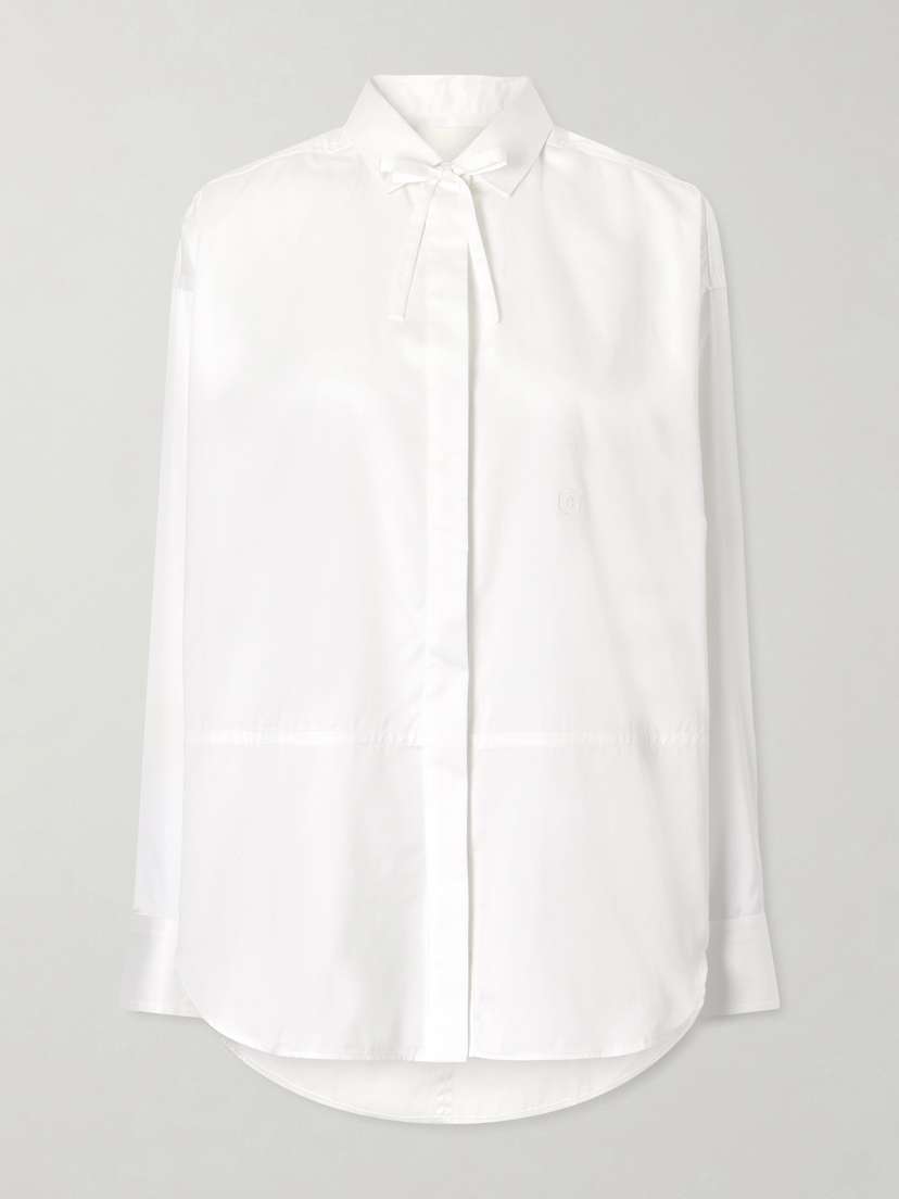 RÙADH The Dune Tie-detailed Cotton-sateen Shirt