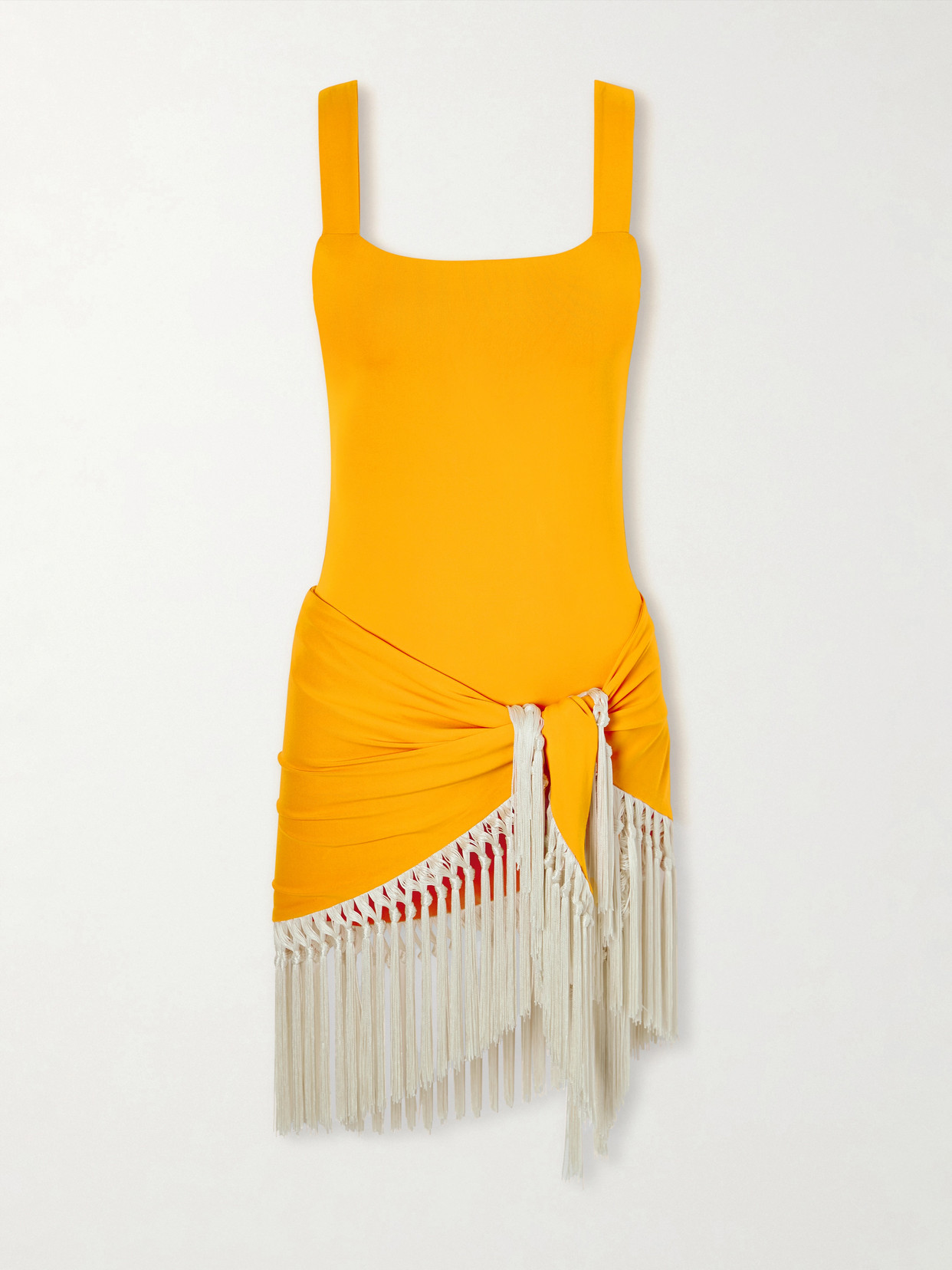Taller Marmo Mini Lido Swimsuit And Fringed Pareo Set In Orange