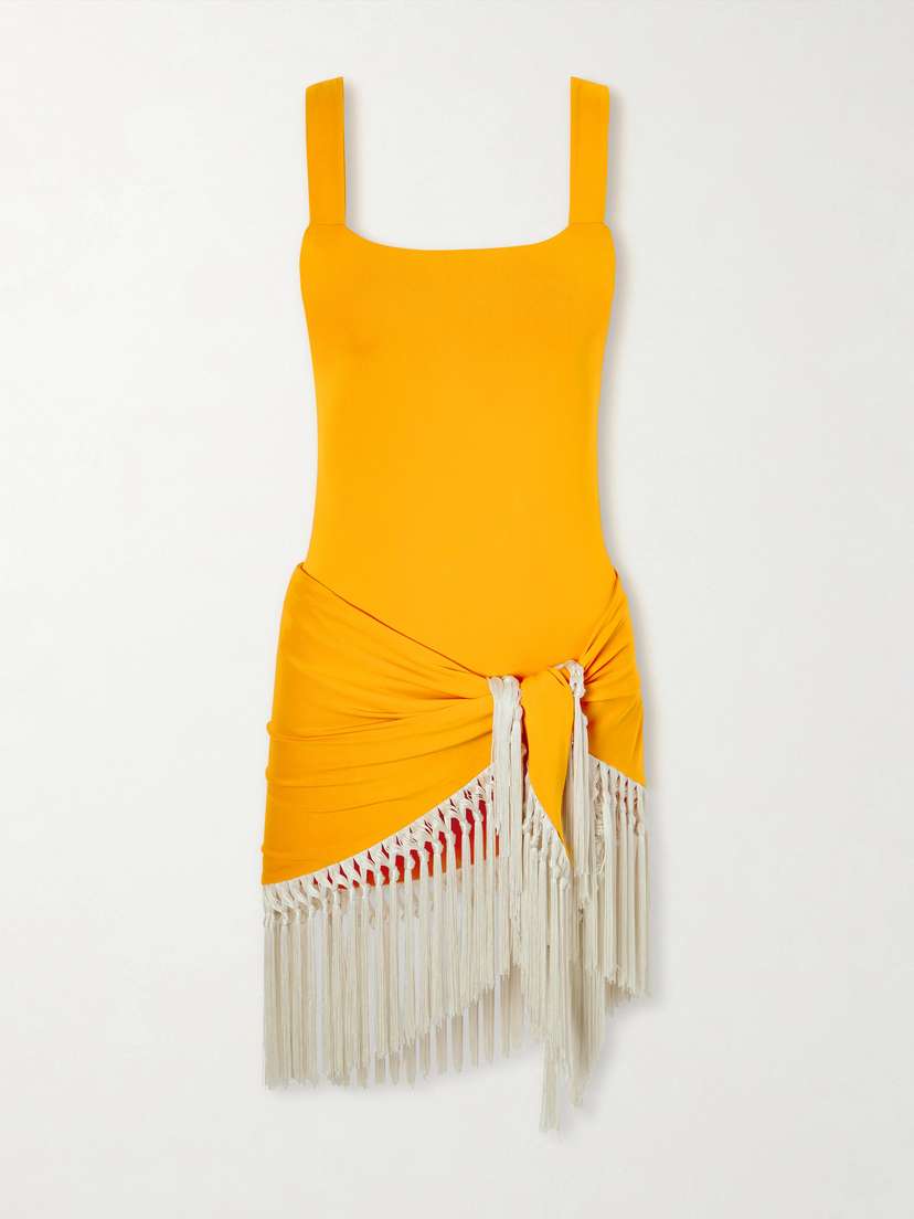 Taller Marmo Mini Lido Swimsuit And Fringed Pareo Set