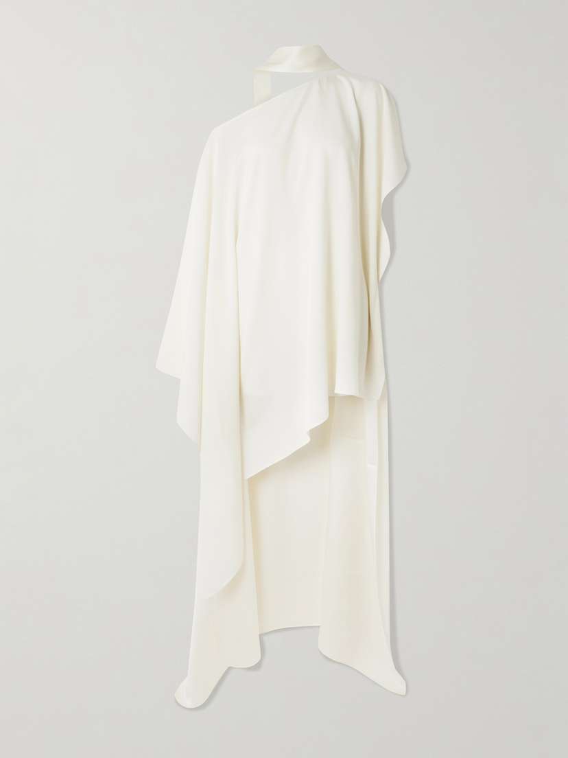 Taller Marmo Trebbia Scarf-detailed One-shoulder Crepe-cady Kaftan