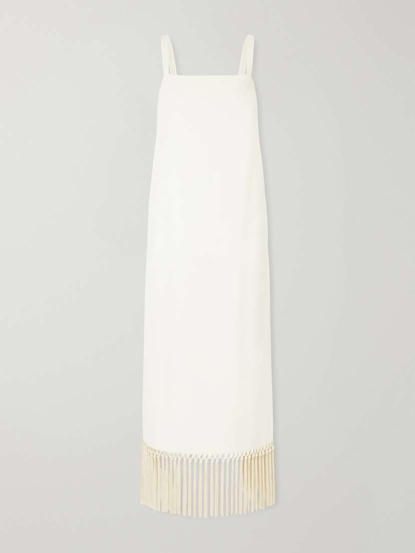 Taller Marmo Palermo Fringed Crepe Midi Dress