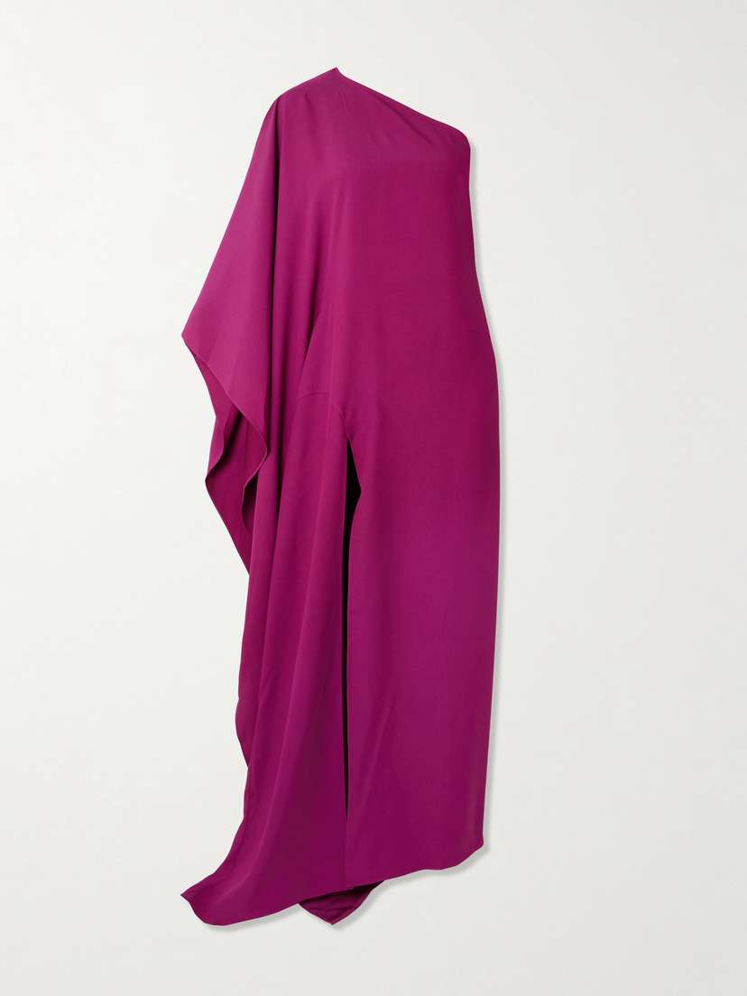 Taller Marmo Paloma Scarf-detailed One-shoulder Satin-crepe Maxi Dress