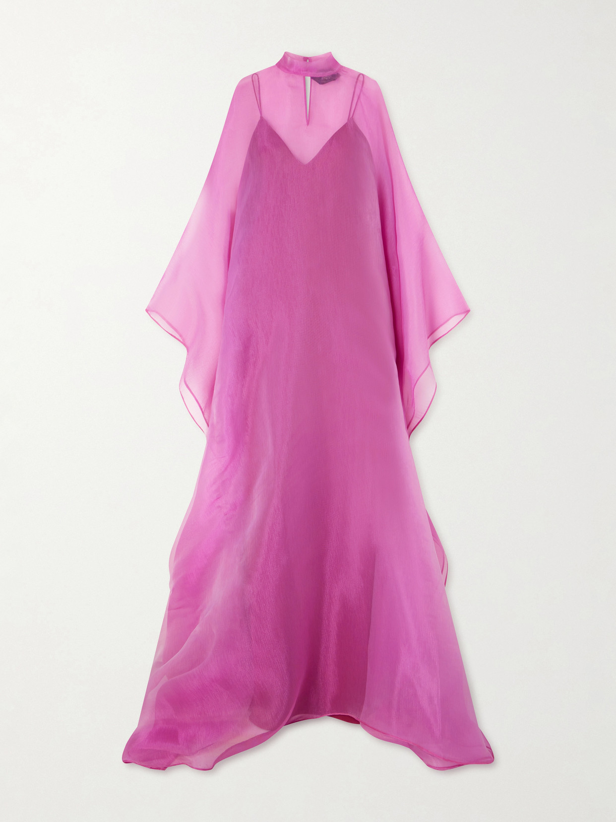 Taller Marmo Sphinx Organza Turtleneck Gown In Pink