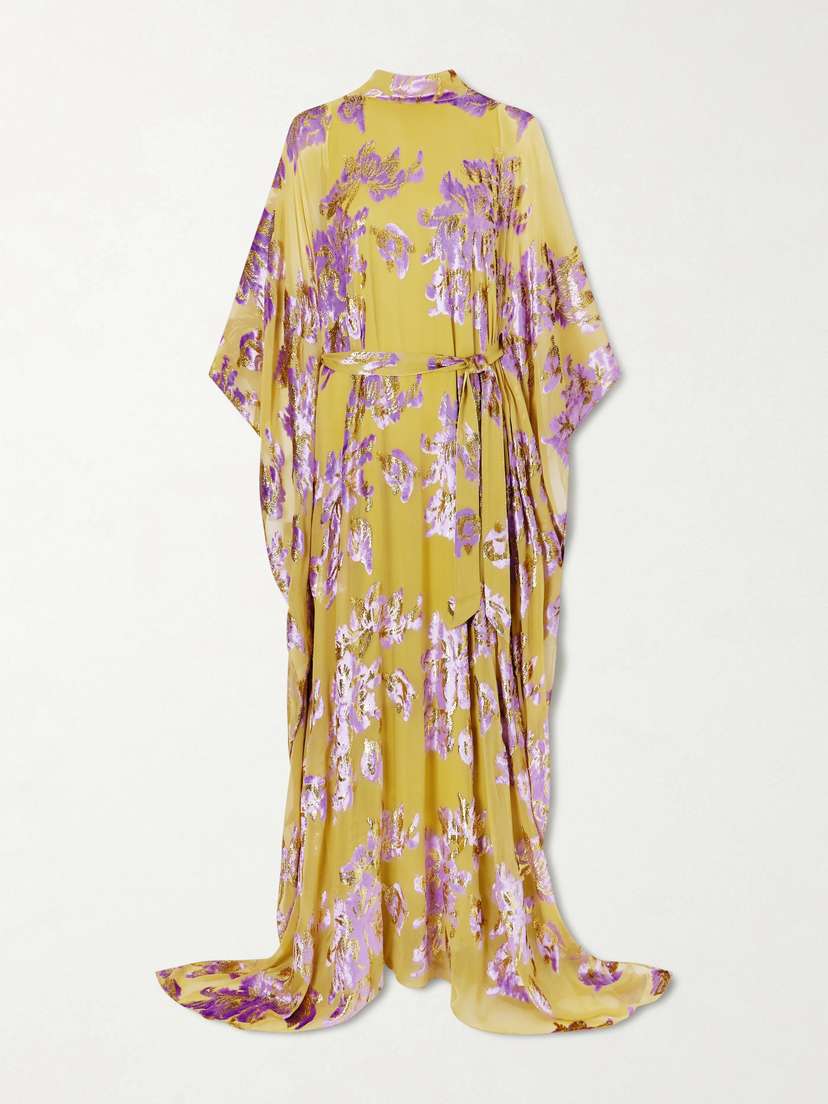 Taller Marmo Leonor Embellished Floral Devoré-velvet Silk Gown
