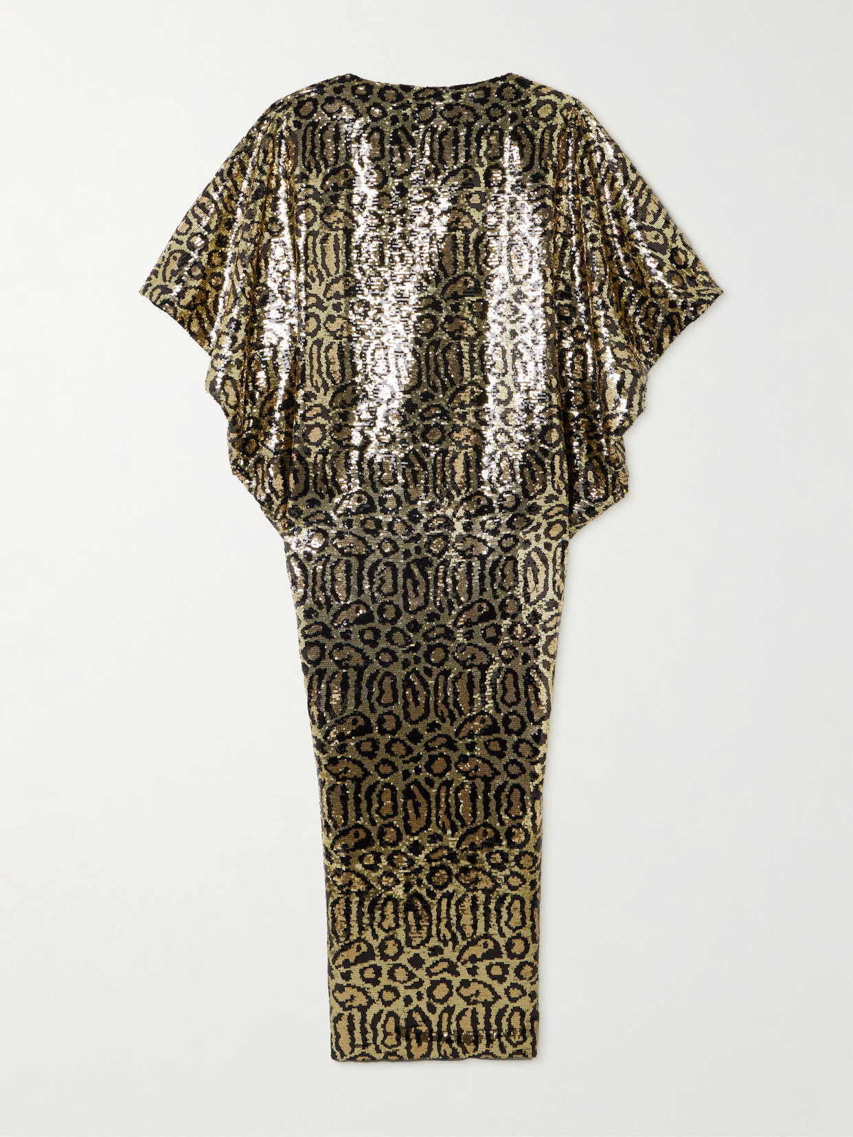 Taller Marmo Ruman Animal-print Sequined Mesh Gown In Gold