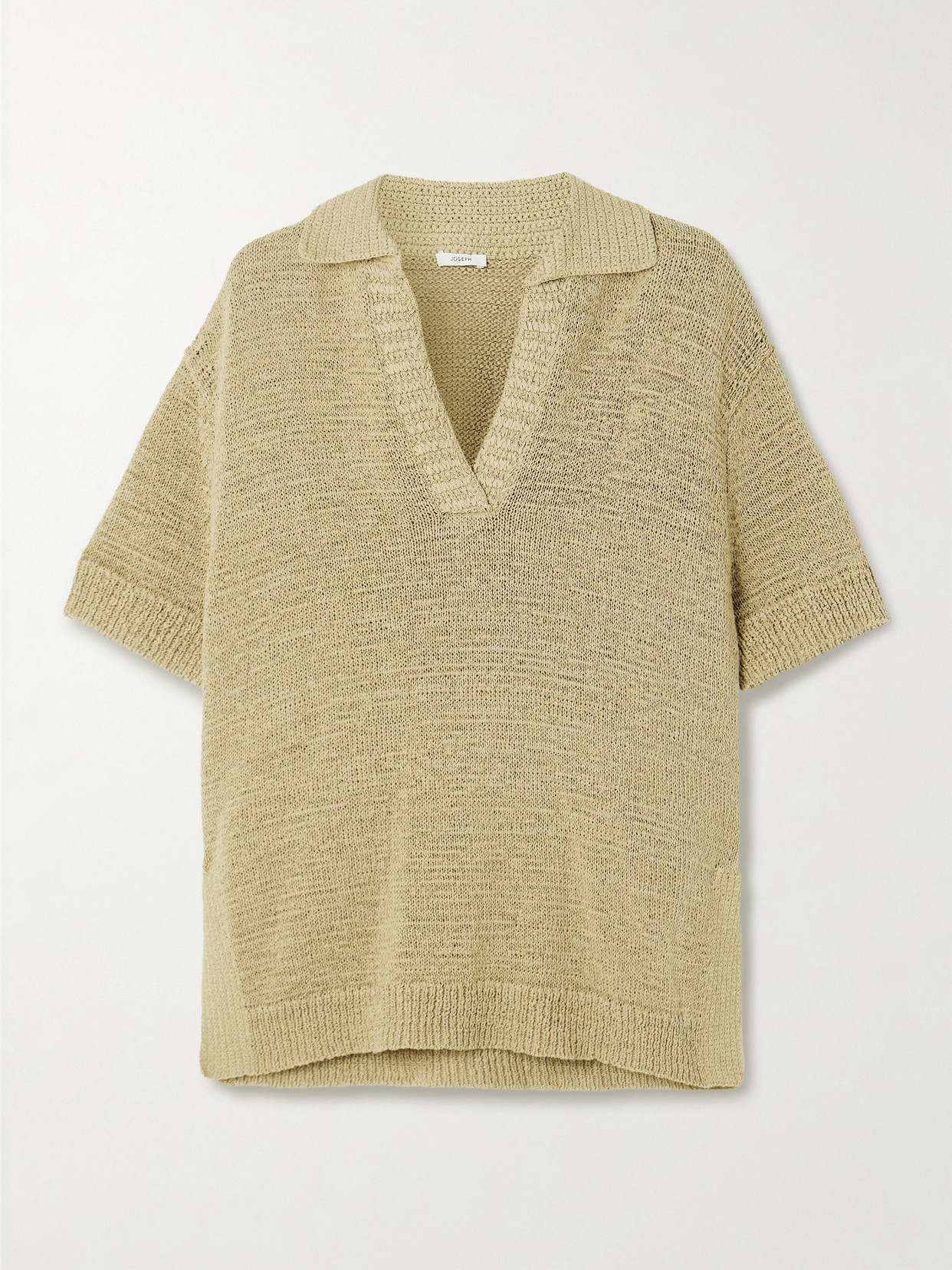 Joseph Rian Knit Cotton-blend Polo Top In Green