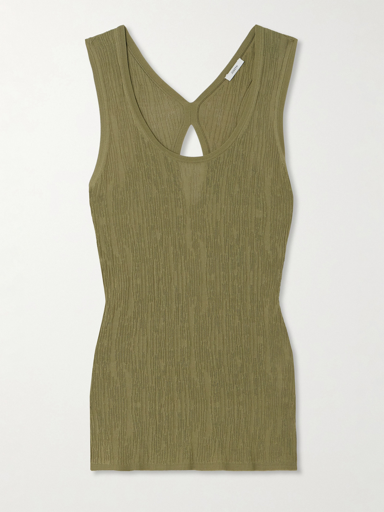 Joseph Bayt Cutout Textured-knit Tank In Green