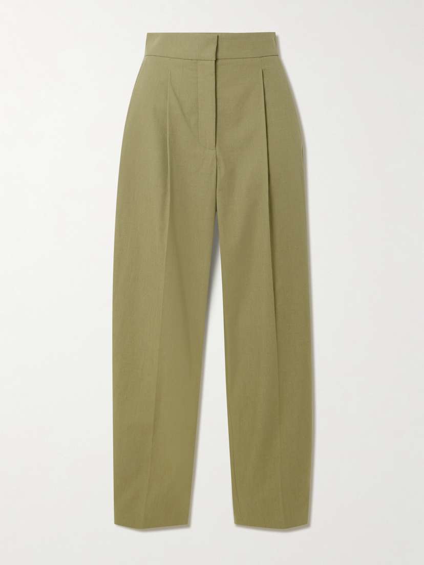 Joseph Paver Pleated Cotton Tapered Pants