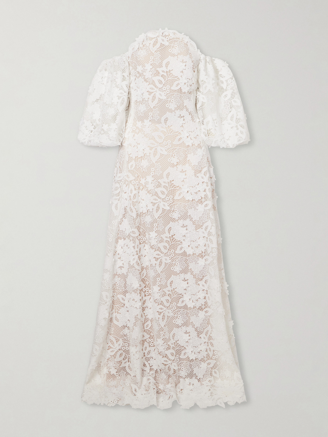 Oscar De La Renta Off-the-shoulder Embroidered Lace Gown In White