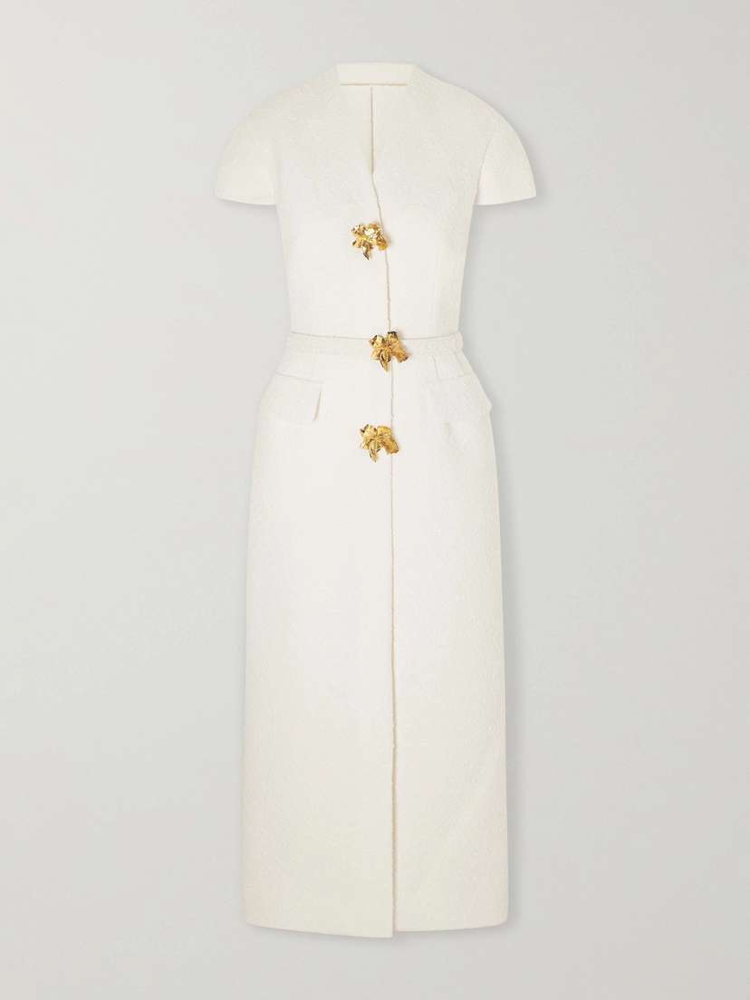 Oscar de la Renta Wool-blend Tweed Midi Dress