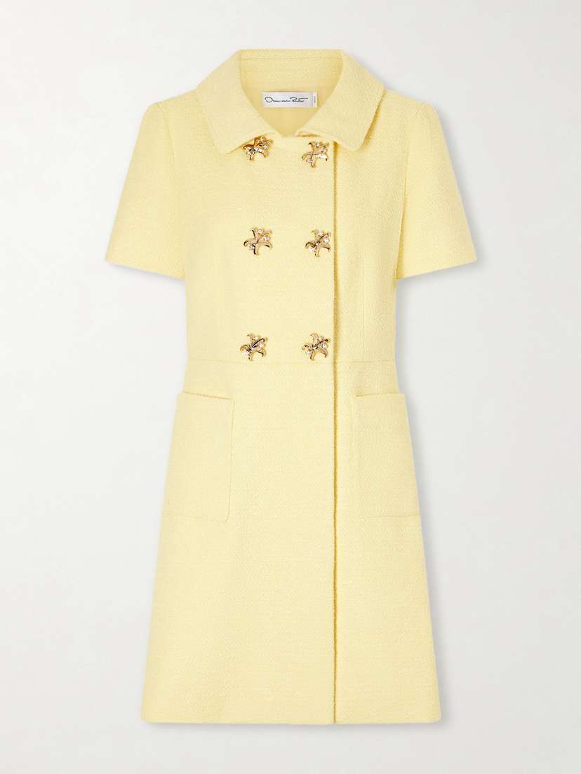 Oscar de la Renta Double-breasted Cotton-blend Tweed Mini Dress