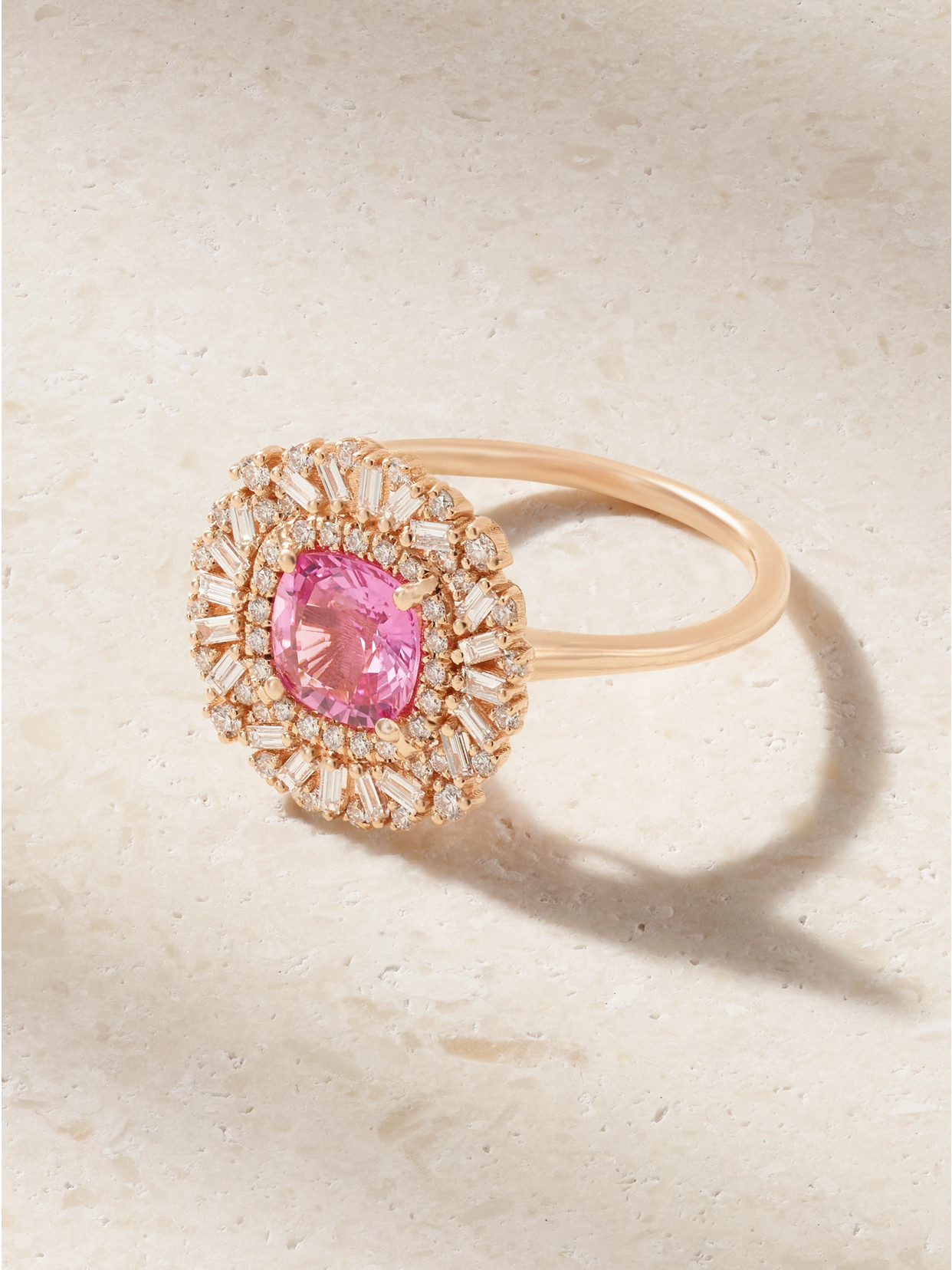 Suzanne Kalan 18-karat Rose Gold, Sapphire And Diamond Ring In Pink