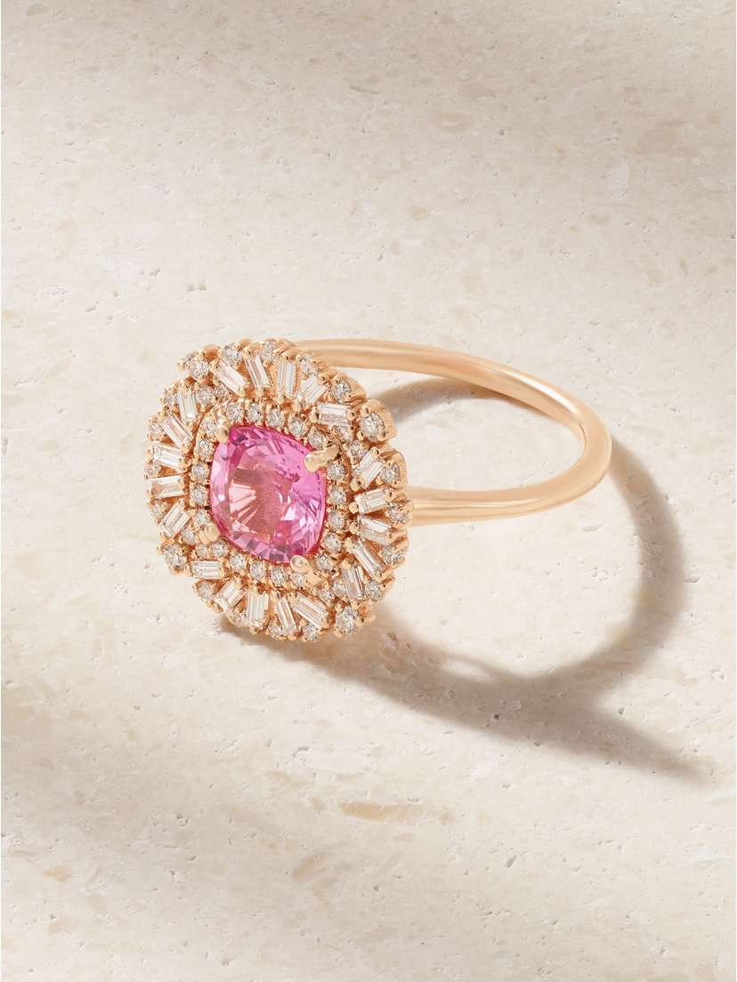 Suzanne Kalan 18-karat Rose Gold, Sapphire And Diamond Ring