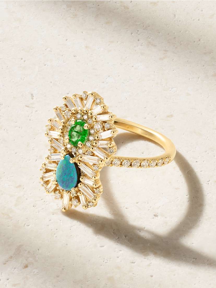Suzanne Kalan 18-karat Gold Multi-stone Ring