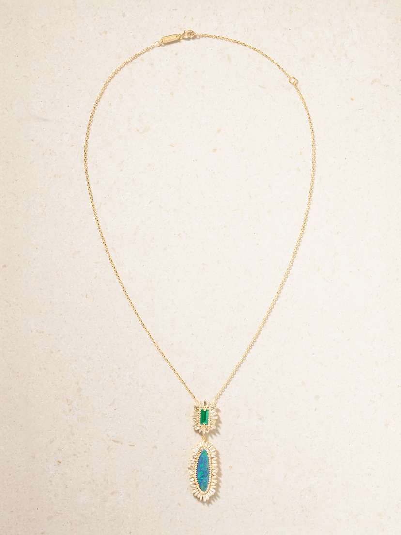Suzanne Kalan 18-karat Gold Multi-stone Necklace