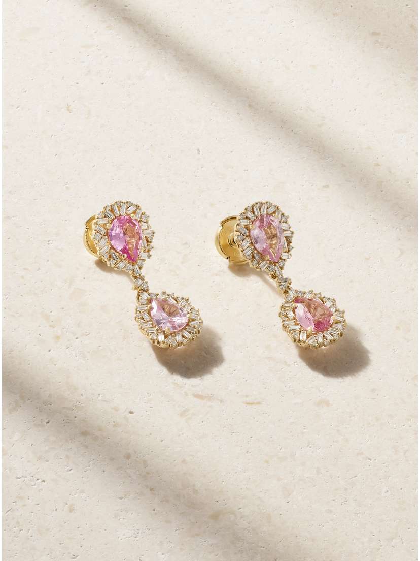 Suzanne Kalan 18-karat Gold, Sapphire And Diamond Earrings | Thumbnail 6 Suzanne Kalan 18-karat Gold, Sapphire And Diamond Earrings | Thumbnail 6