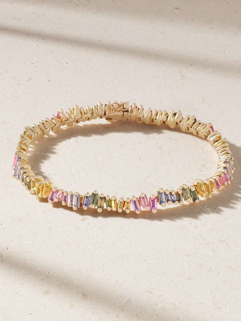 Suzanne Kalan 18-karat Rose-gold Sapphire Tennis Bracelet