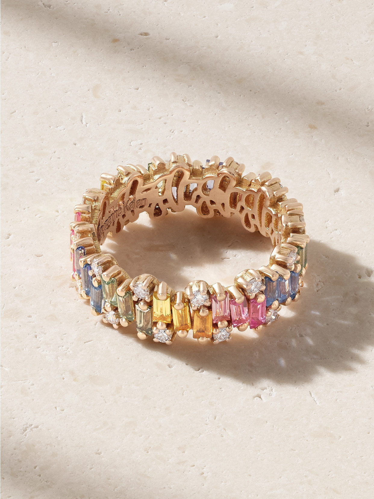 Suzanne Kalan 18-karat Rose Gold, Sapphire And Diamond Ring In Multi