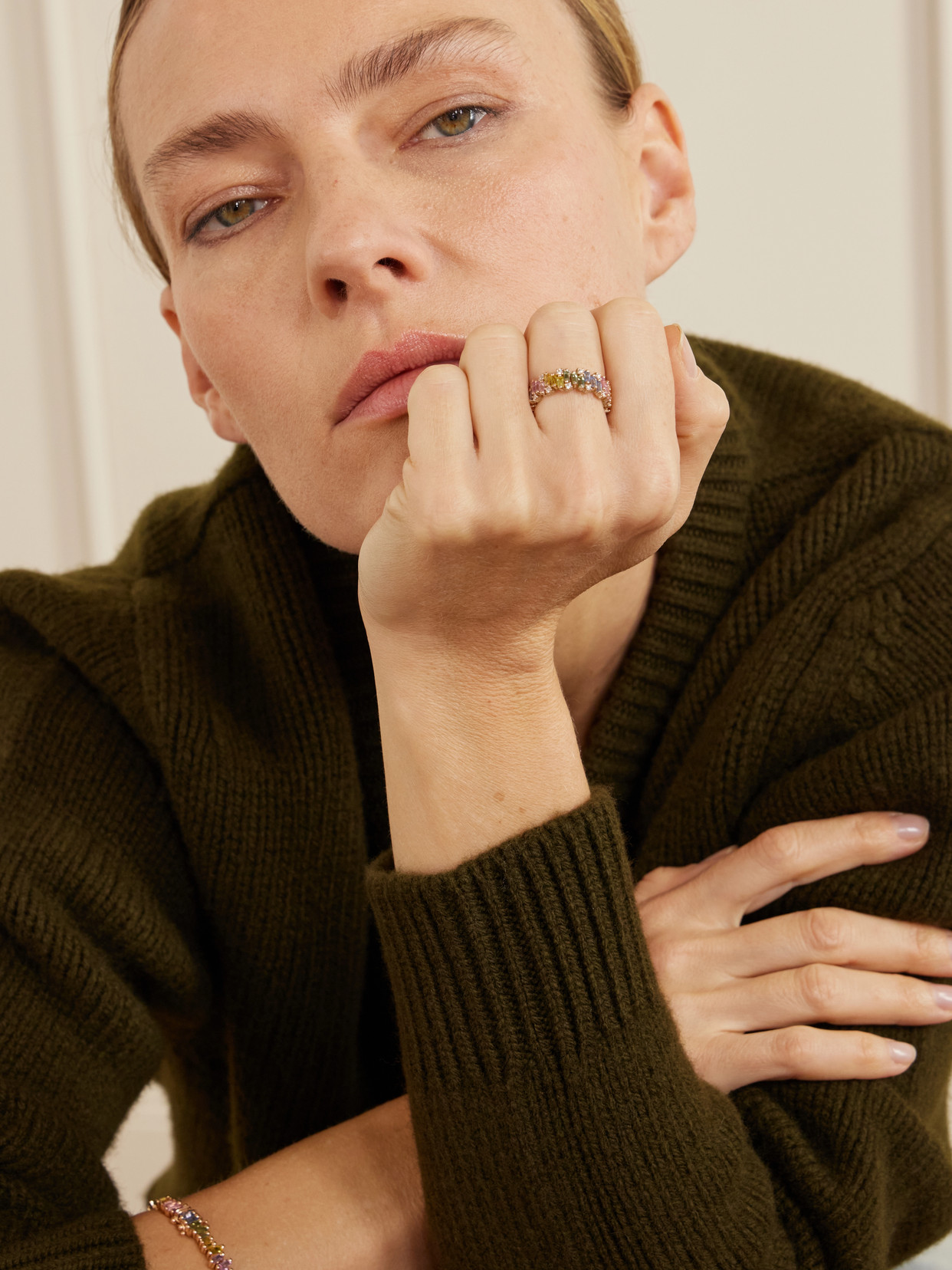 Suzanne Kalan 18-karat Rose Gold, Sapphire And Diamond Ring In Multi