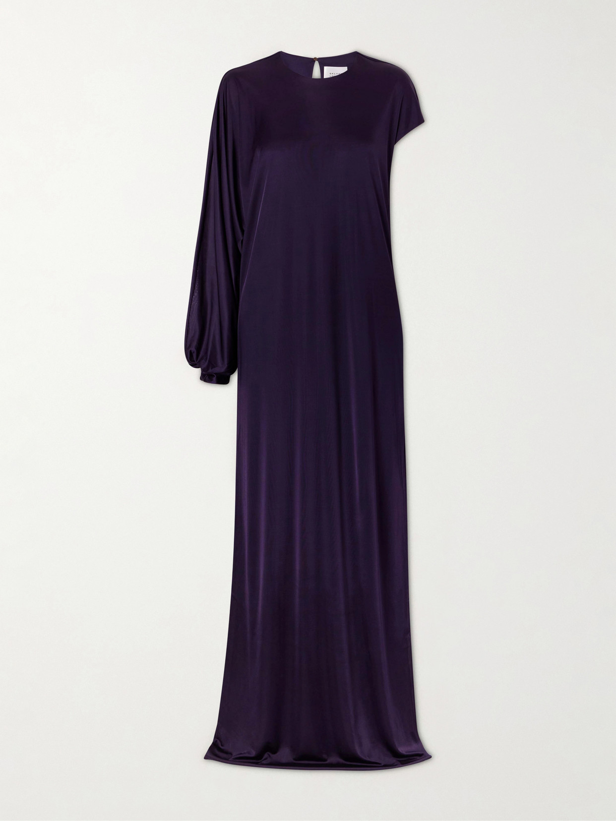 Galvan Roman Asymmetric Jersey Gown In Blue