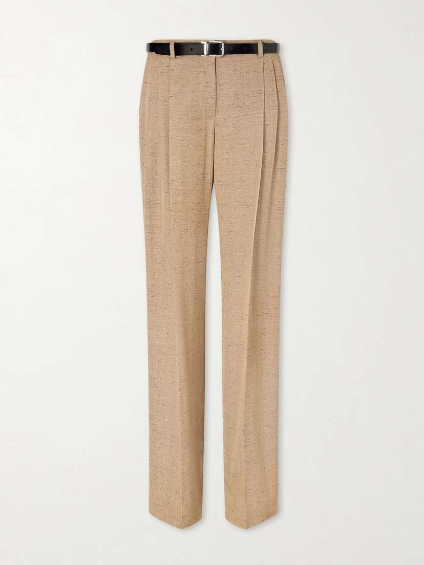 Dolce & Gabbana Belted Dupioni Wide-leg Pants