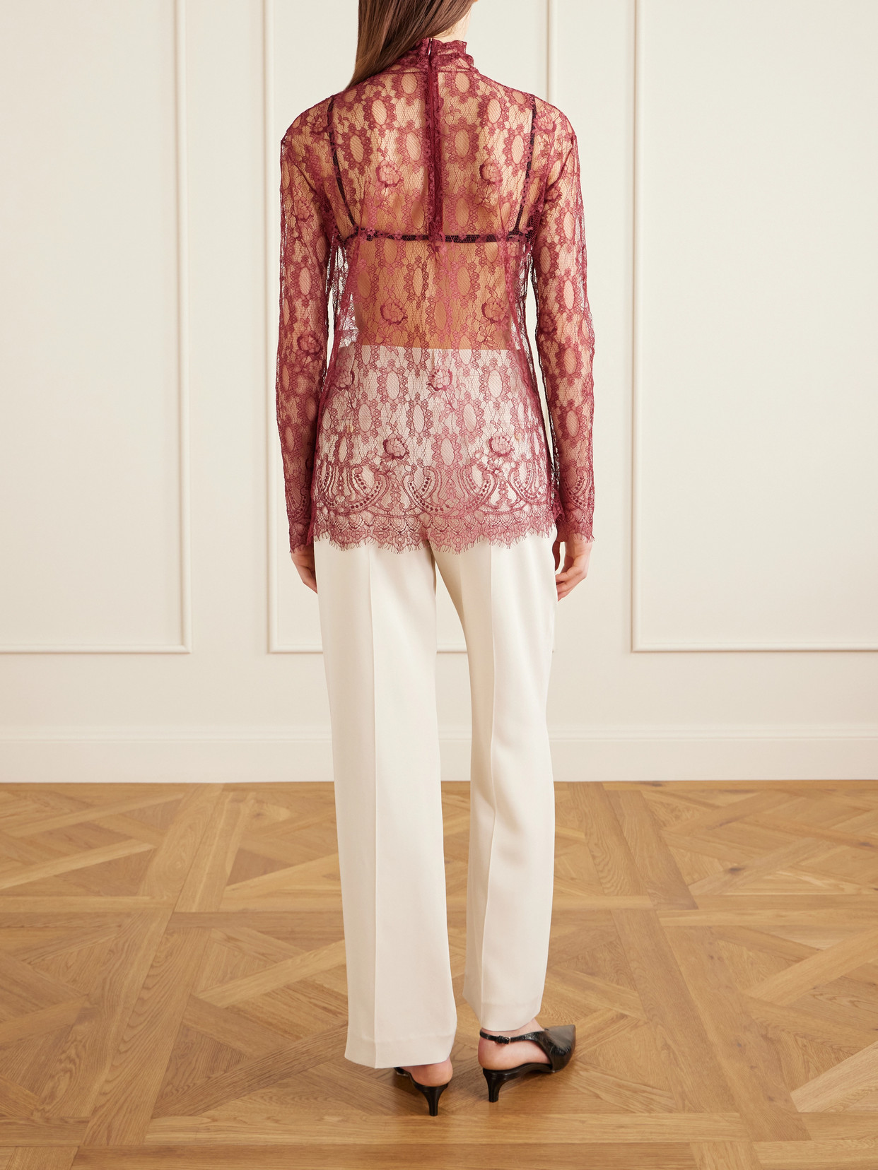 Chantilly Lace Turtleneck Blouse
