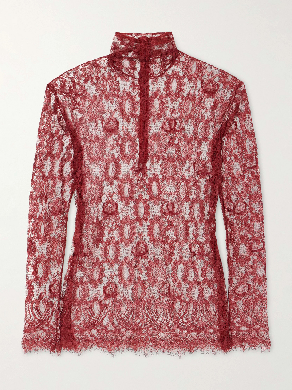 Chantilly Lace Turtleneck Blouse