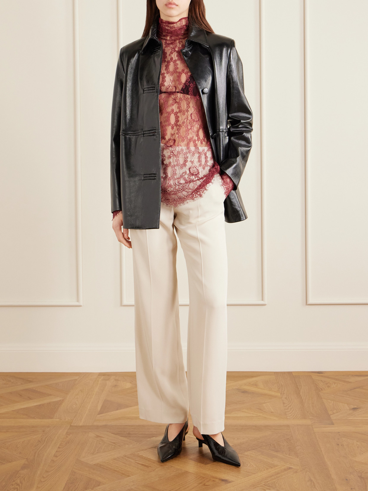 Chantilly Lace Turtleneck Blouse