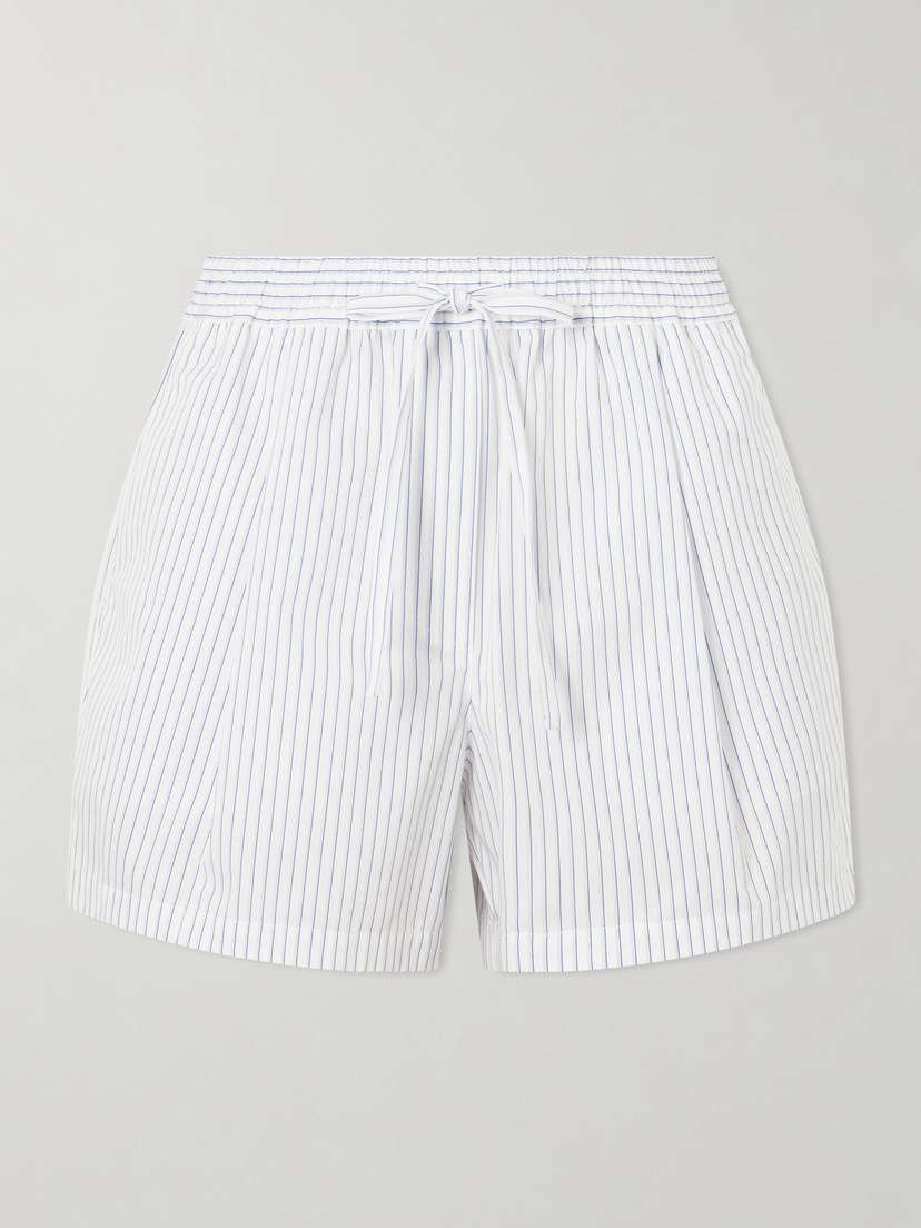 Dolce & Gabbana Striped Cotton And Silk-blend Drawstring Shorts
