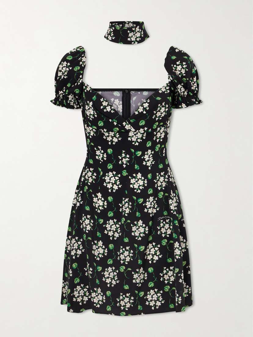 Dolce & Gabbana Silk Blend Floral Mini Dress
