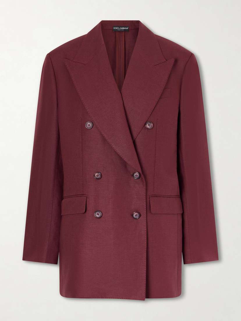 Dolce & Gabbana Double-breasted Oversized Linen Blazer