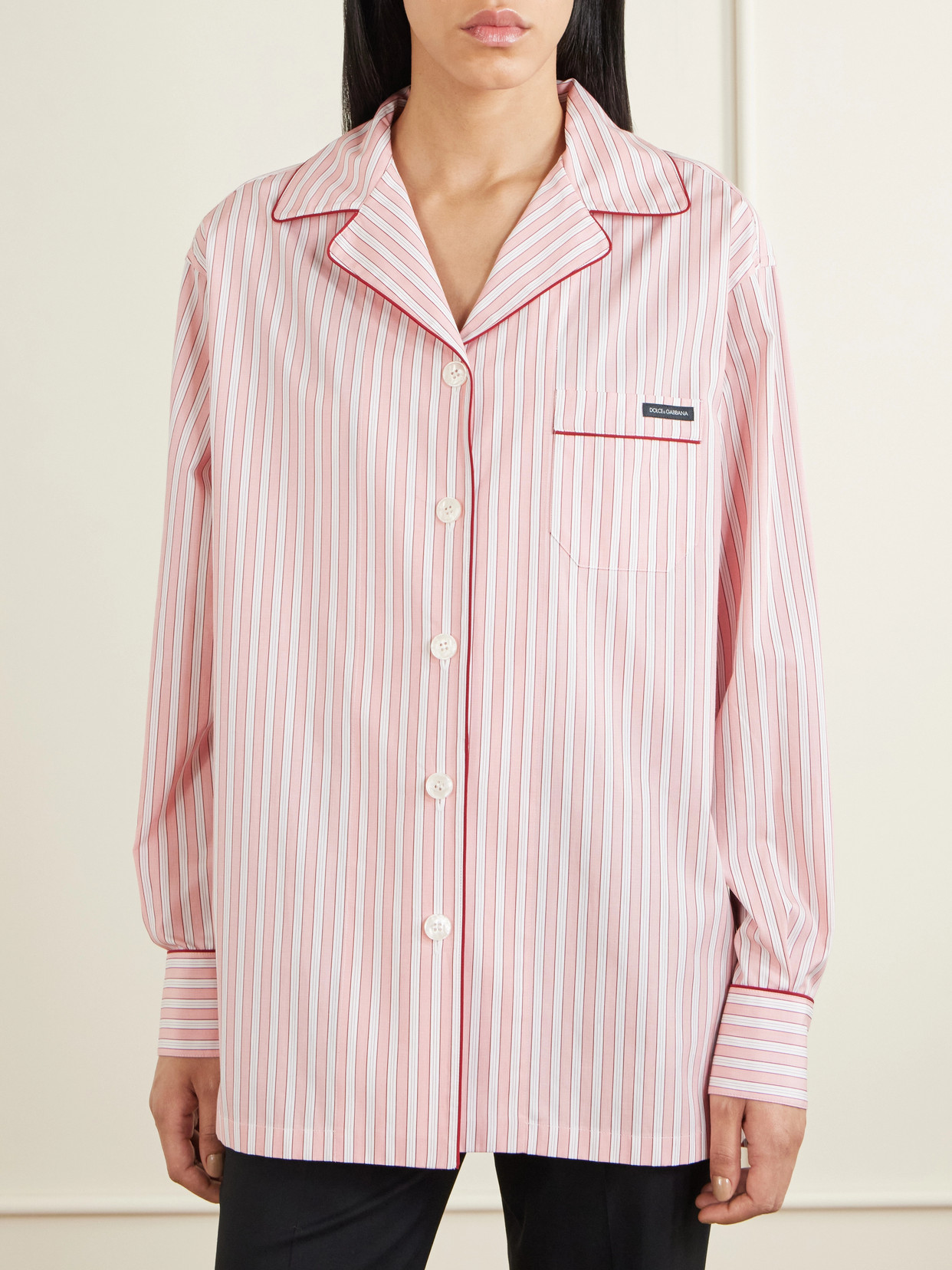 Striped Cotton And Silk-Blend Poplin Shirt