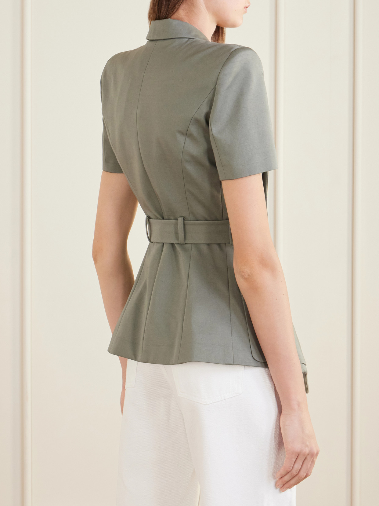 Belted Cotton-Gabardine Jacket