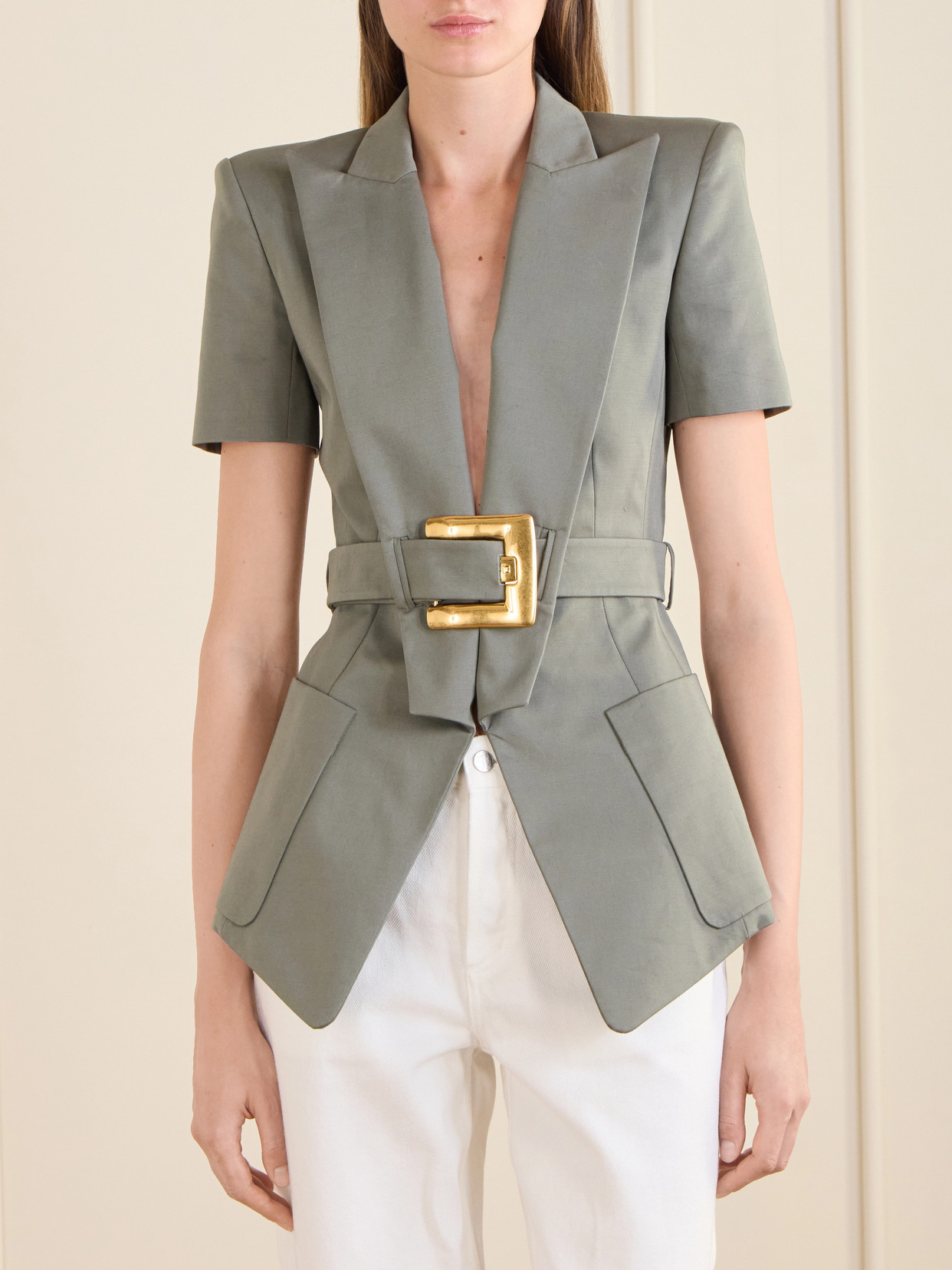 Belted Cotton-Gabardine Jacket