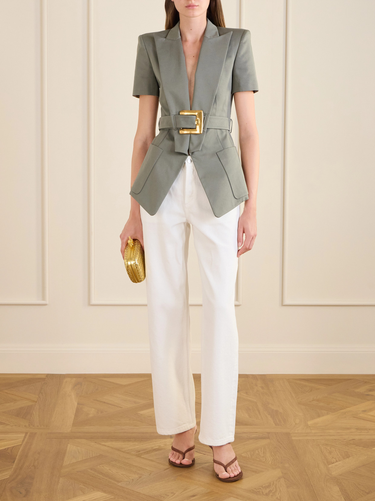 Belted Cotton-Gabardine Jacket