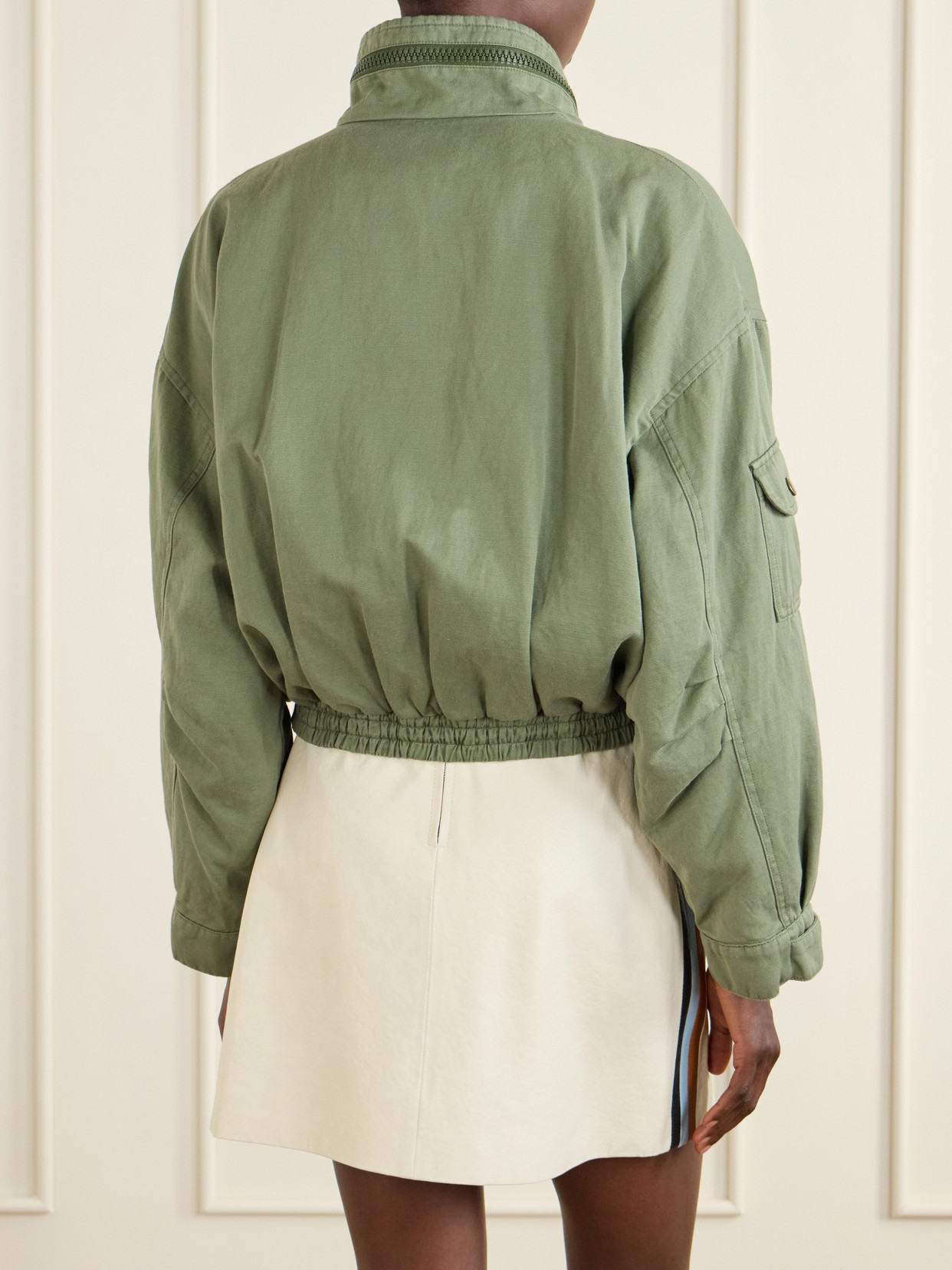 Cotton And Linen-Blend Twill Bomber Jacket