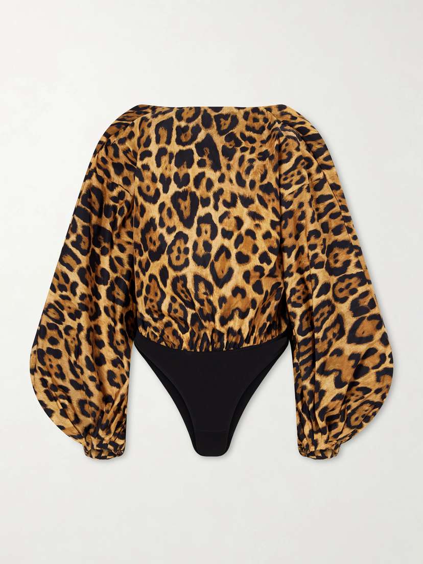 Alaïa Leopard-print Shell Bodysuit