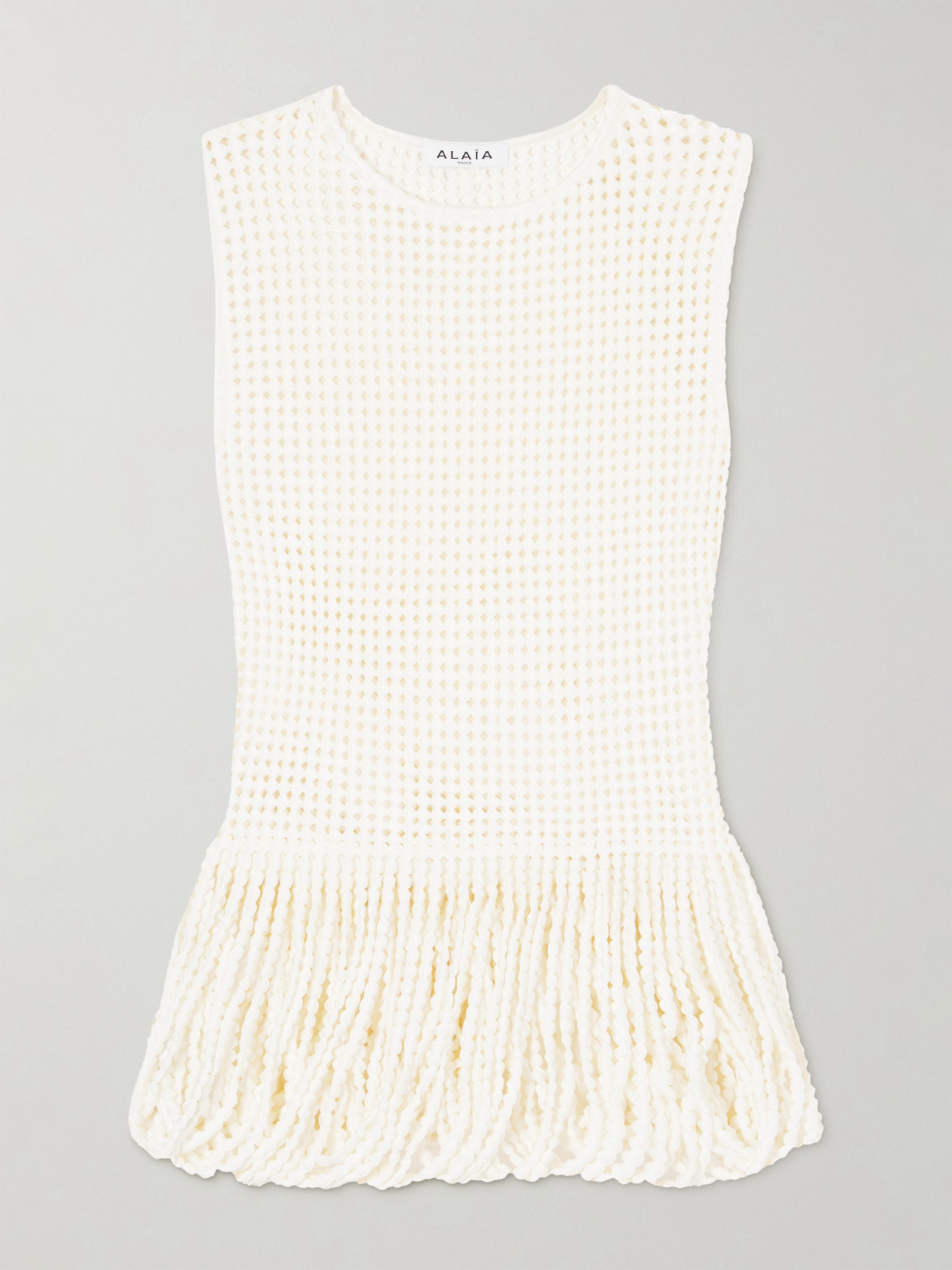 Alaïa Open-knit Top In White