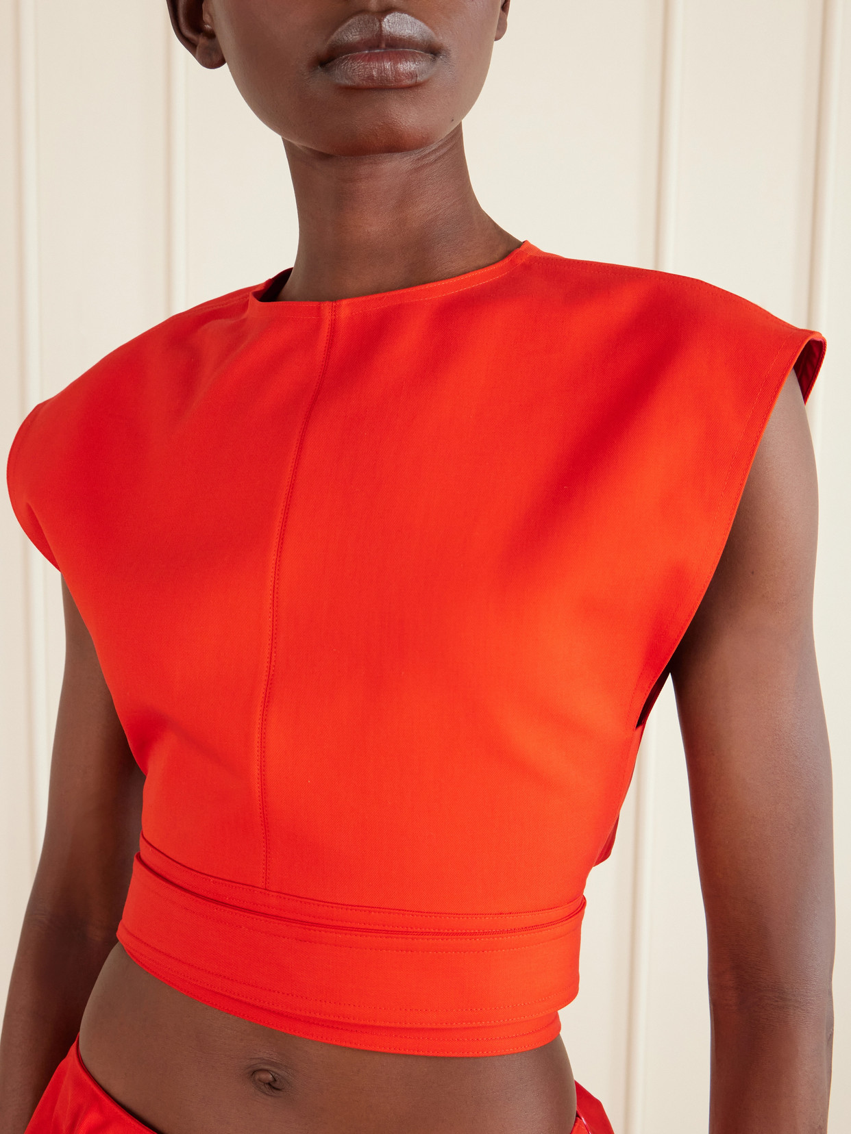 Alaïa - Cropped Cotton-Poplin Top
