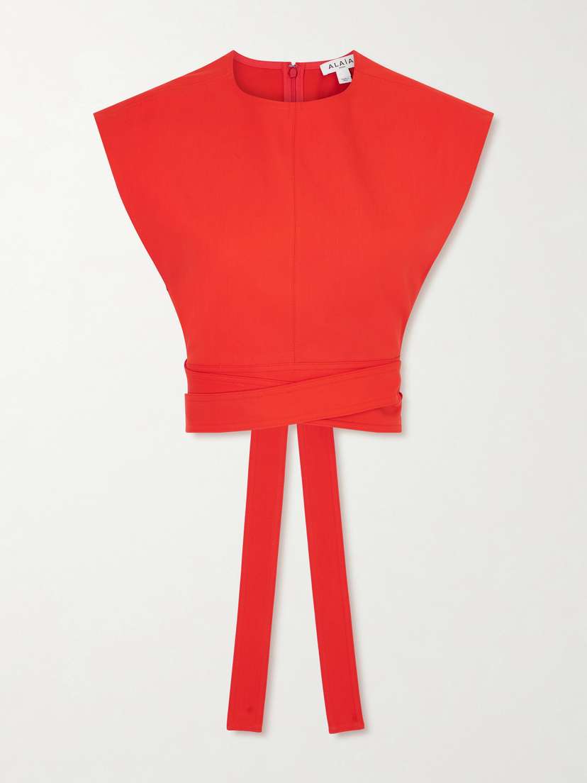 Alaïa Cropped Cotton-poplin Top