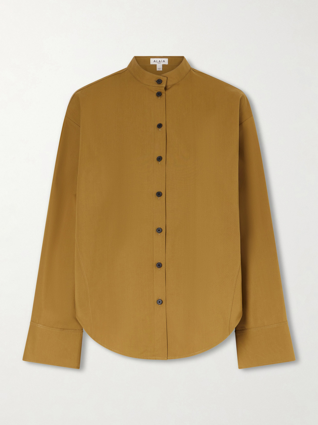 Alaïa Oversized Cotton-poplin Shirt In Brown