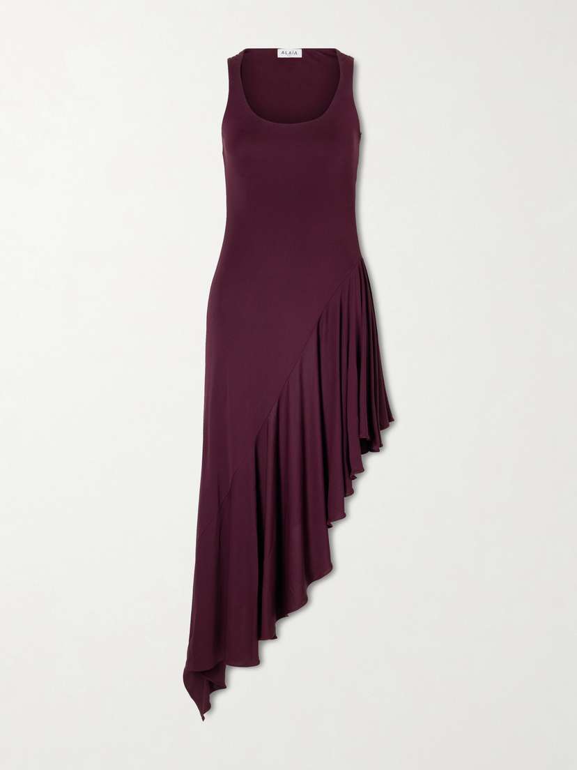 Asymmetrical Crepe-jersey Midi Dress