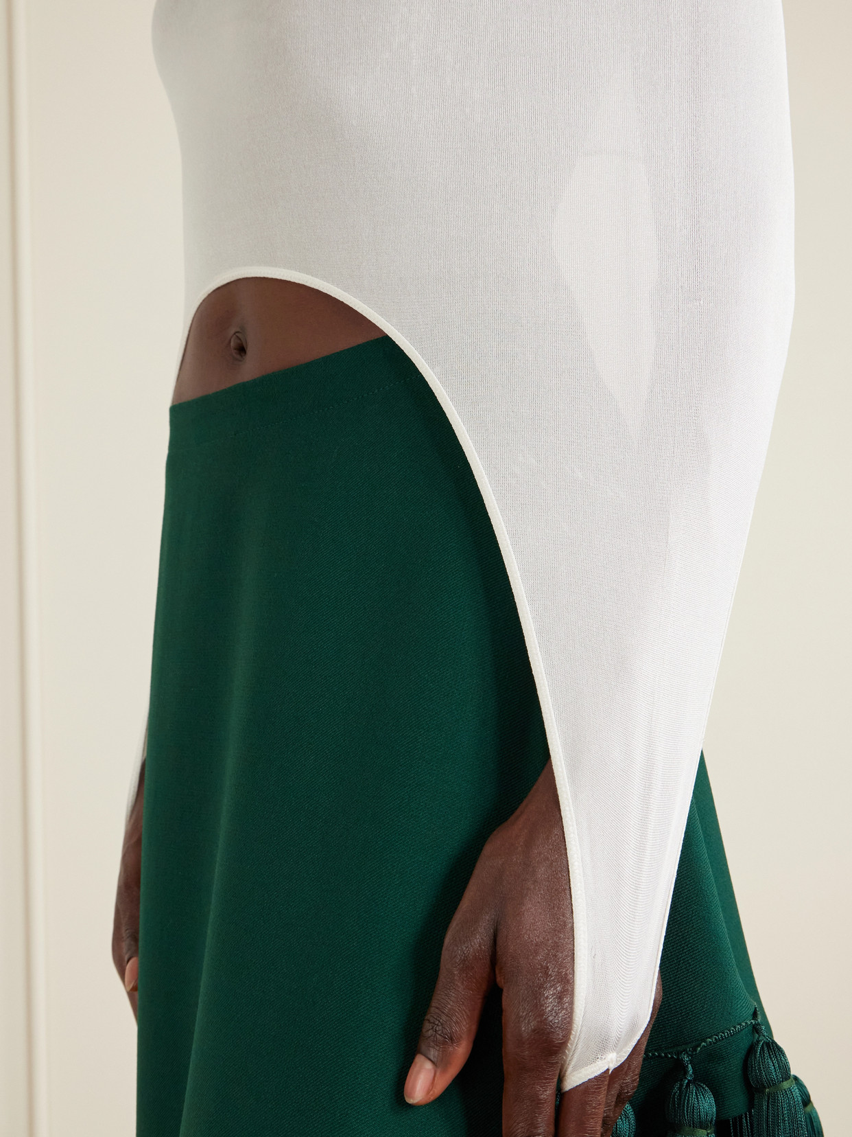 Alaïa - Cropped Turtleneck Silk-Blend Top