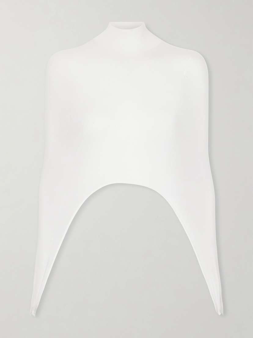 Alaïa Cropped Turtleneck Silk-blend Top