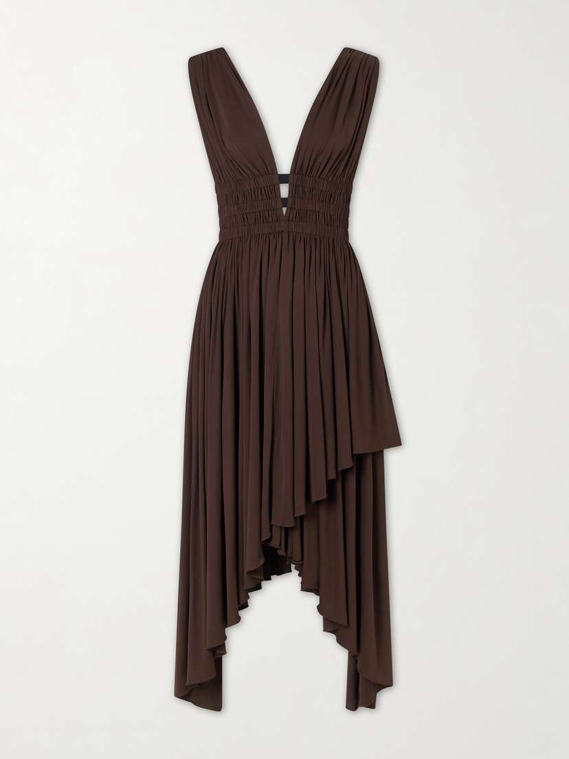 Alaïa Draped Jersey Midi Dress
