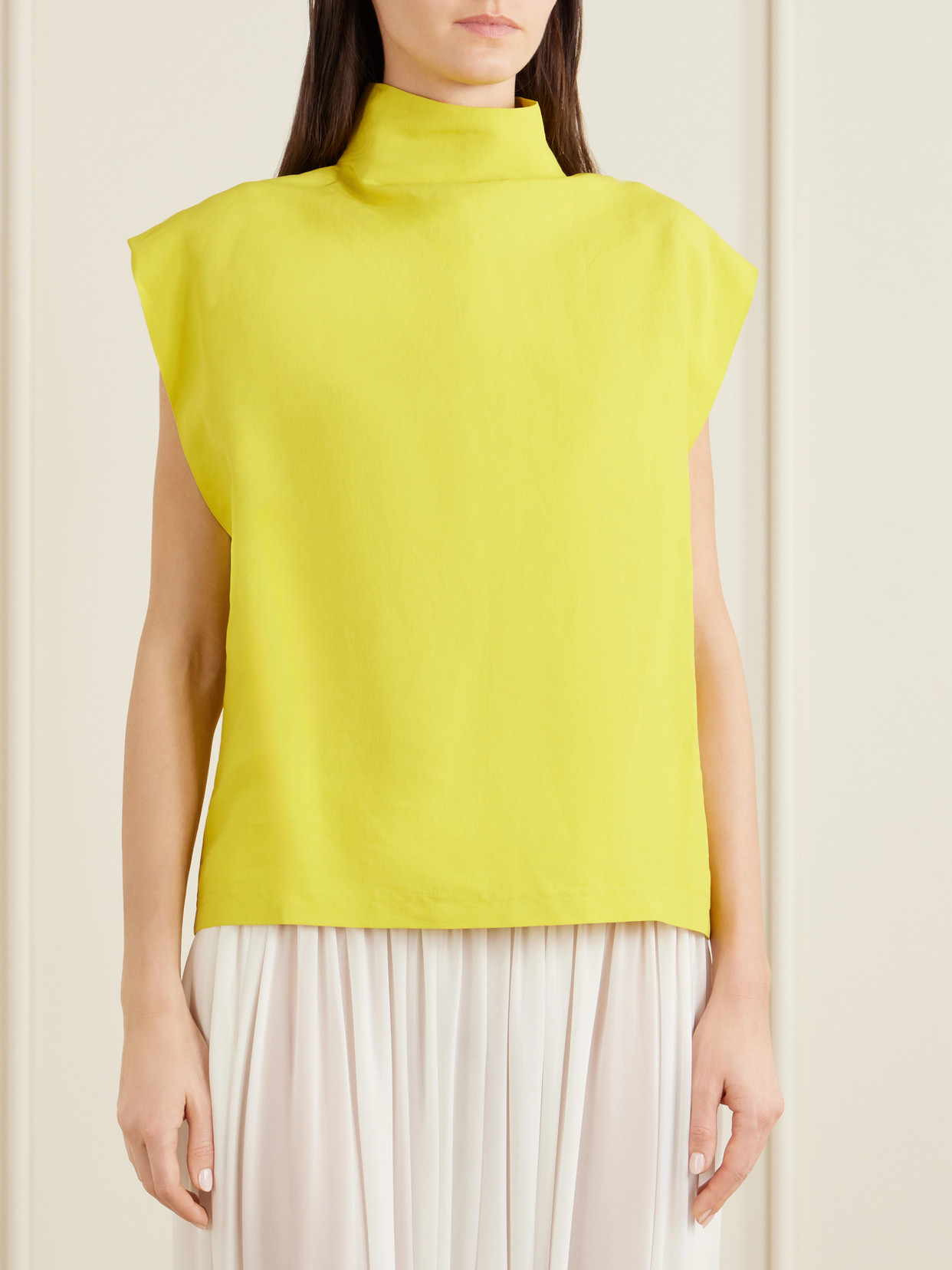 Alaïa - Paper-Blend Turtleneck Top