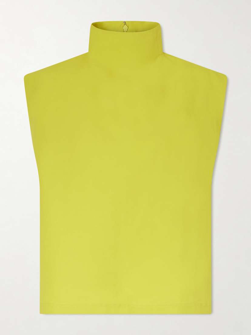 Alaïa Paper-blend Poplin Turtleneck Top